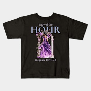 Lady of the hour Elegance Unveiled - Black Lady Black Lives Matter - Black and Beautiful Kids T-Shirt